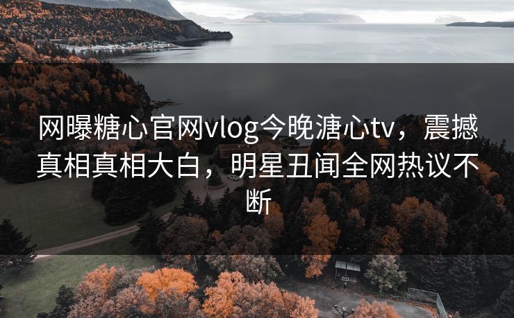 网曝糖心官网vlog今晚溏心tv，震撼真相真相大白，明星丑闻全网热议不断