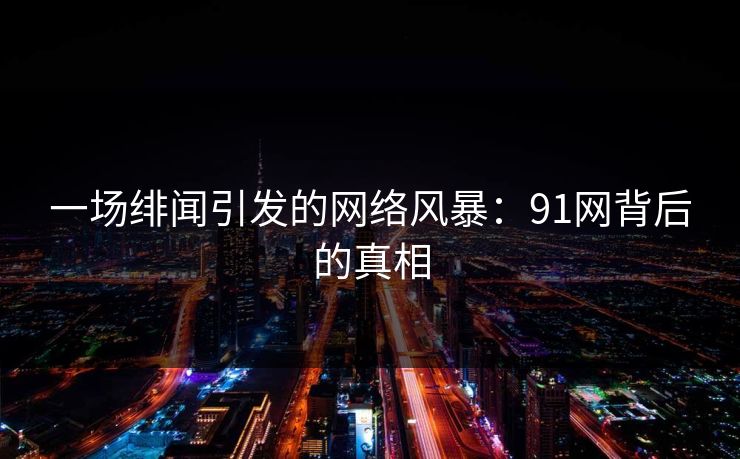 一场绯闻引发的网络风暴：91网背后的真相